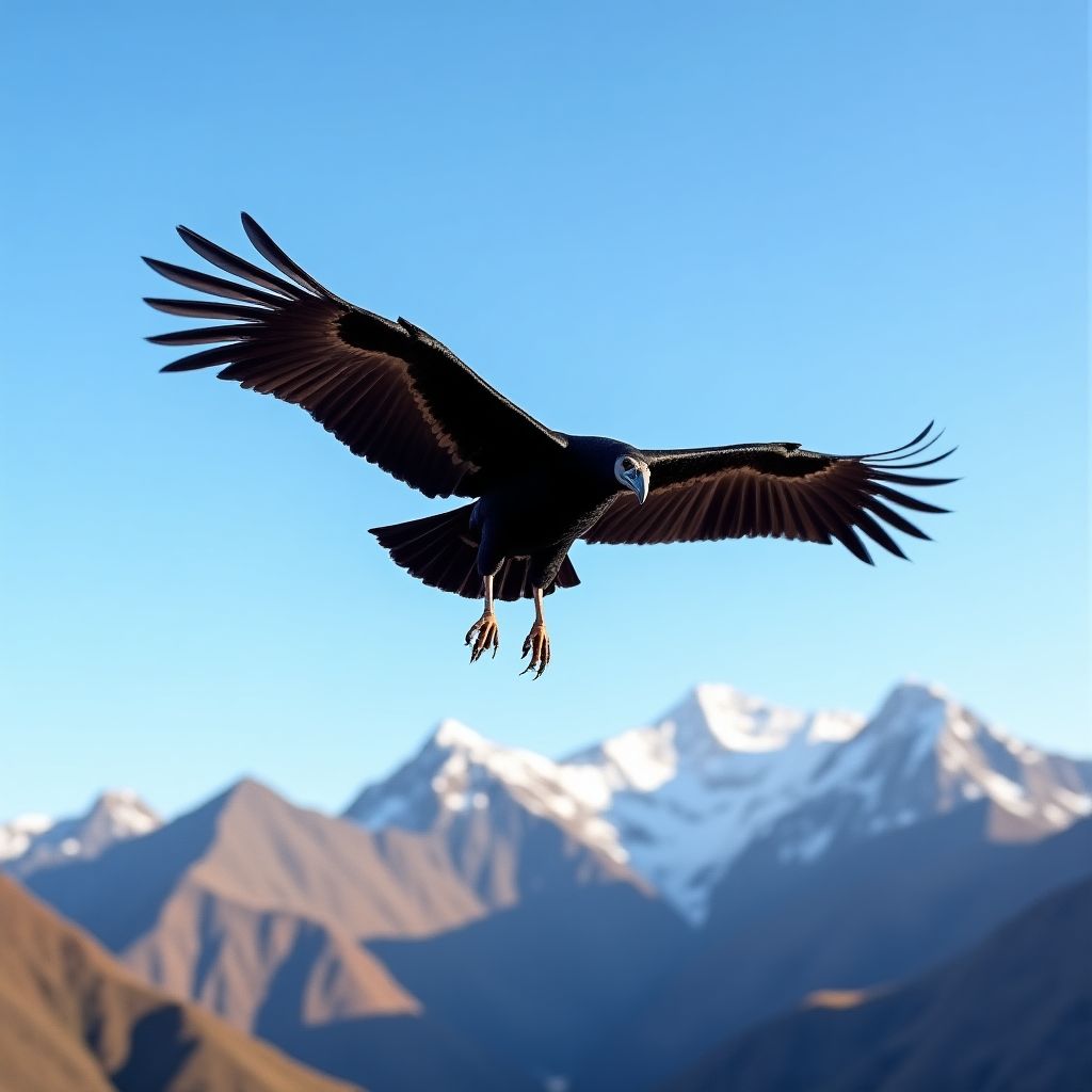 Cóndor andino en vuelo