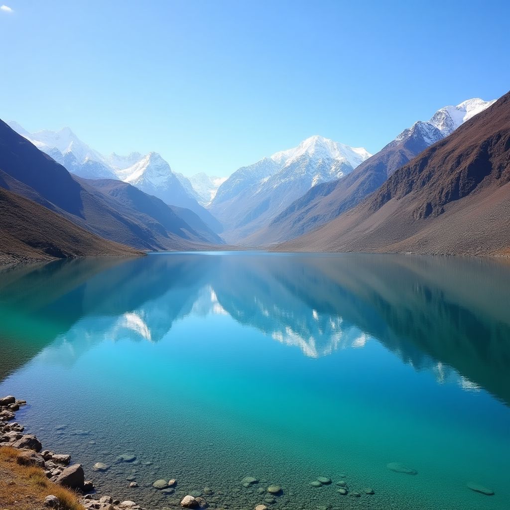 Lago andino de alta montaña