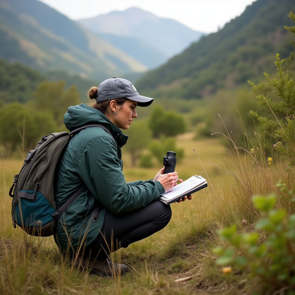 Científico realizando trabajo de campo